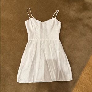 Reformation White Linen Mini Dress